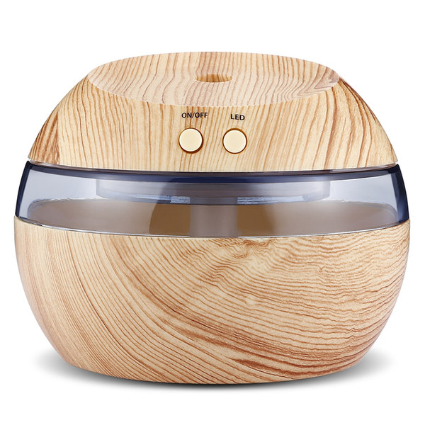 Wholesale 290ml Light Brown USB Essential Oil Diffuser Ultrasonic Humidifier with LED Light Free shipping