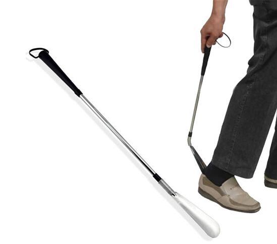 Premium Long Handled Twist to Lock Adjustable Expander Shoe Horn - Extends & Collapses - Stainless Steel