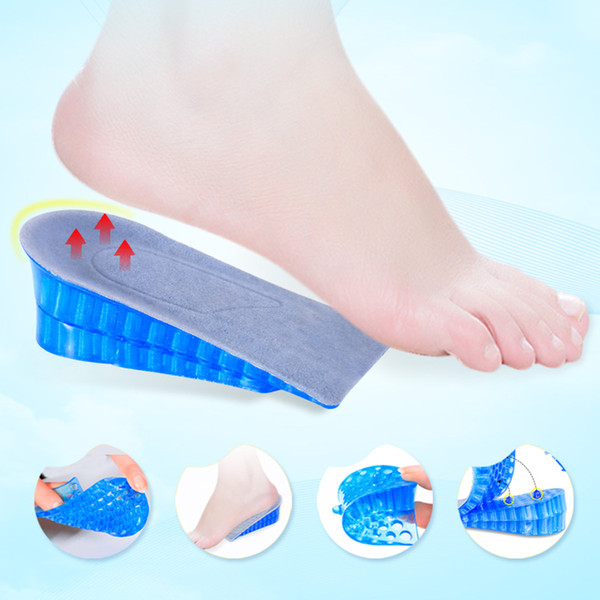 Wholesale Unisex Honeycomb Double Layer Silicone Shoe Insoles Women Men Silicone Height Increase Shoe Insoles Heel Insert Pad DH0697 T03