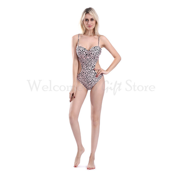 Leopard Backless Bikini Women's Swimsuit Free Shipping HT018