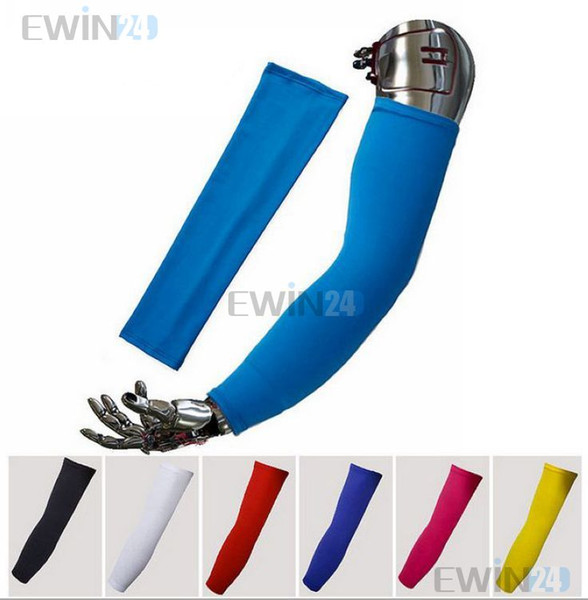 Kids Men Soccer Pure Color Basketball AntiSlip Strech Shooting Hand Elbow Long Arm Sleeve Cover Sun Armband