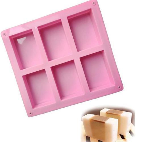 6 Cavity Rectangle silicone soap mold Bar Bake Mold Silicone Mould Tray Homemade Food Craft Craft soap making