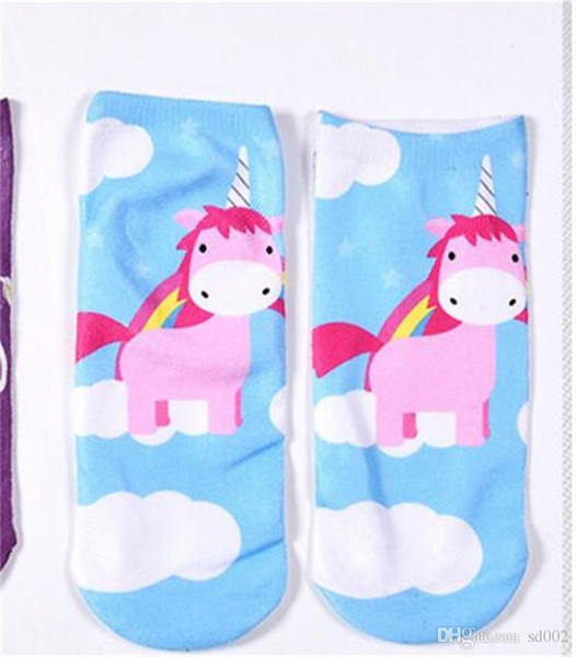 3D Digital Printing Socks Classic Cartoon Unicorn Lucky Short Sock Novel Popular Clothing Accessories Easy Carry 2 2ds cc