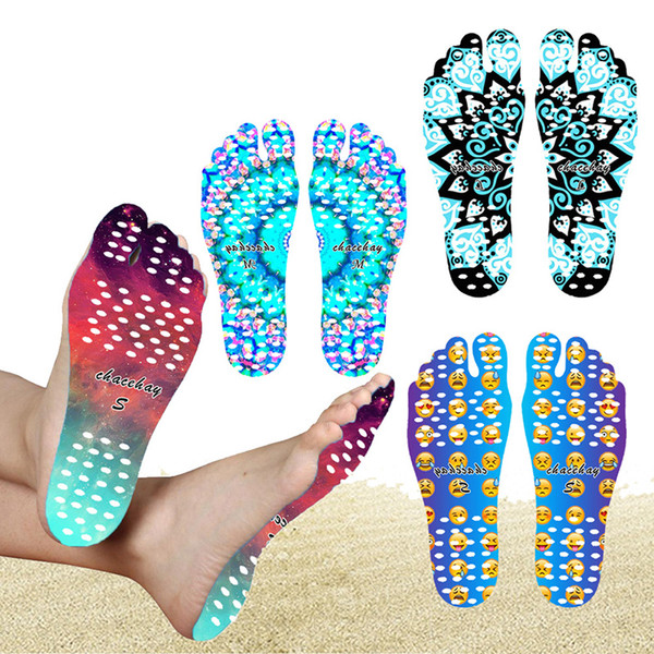 2017 Beach Invisible Anti Slip Insoles Starry Emoji Smile Mandala Nakefit Thermal Insulation Waterproof Soles Stick On Feet Pads Socks