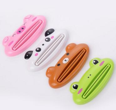 Bathroom Home Tube Rolling Holder Squeezer Easy Cartoon Toothpaste Dispenser Frog Pig Monkey Tiger