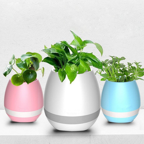 LED Flowerpot Bluetooth Smart Music Flower Pots Intelligent Real Plant Touch Play Flowerpot Colorful Light Free Shipping