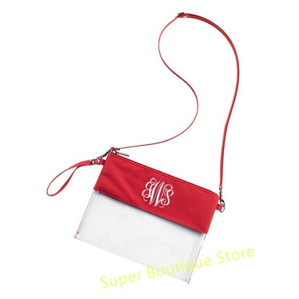 New arrival 5 colors mixed good quality pvc purse bag 2018 Hot Sale Monogrammed Fashion Women Stadium Clear Purse