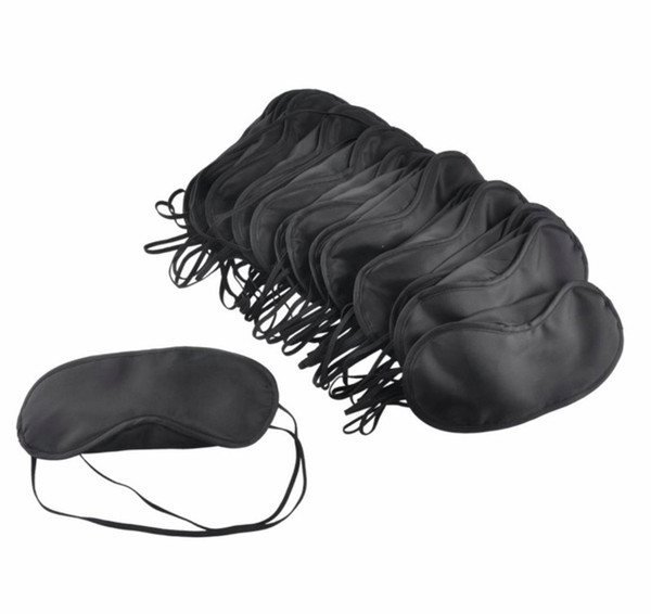 Black Eye Mask Polyester Sponge Shade Nap Cover Blindfold Mask for Sleeping Travel Soft Polyester Masks 4 Layer free DHL