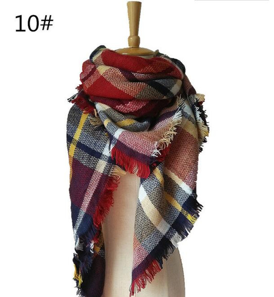 27 Color Triangle Scarf For Women Brand Designer Shawl Cashmere Plaid Scarves Blanket Wholesale Dropshipping Lattice Kerchief