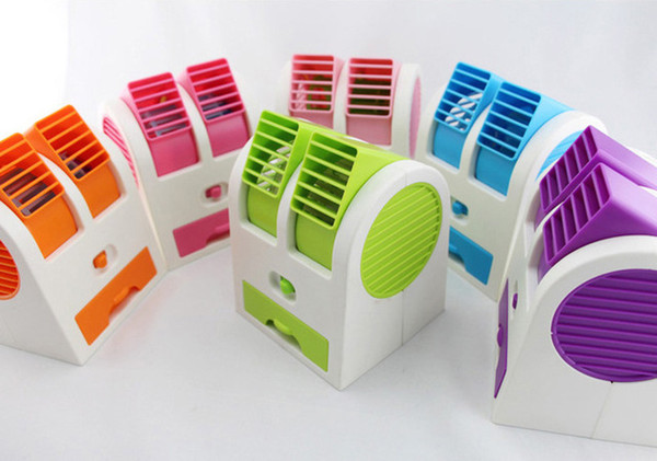 Mini-scented fan USB battery dual-use perfume fan Air conditioning fan without leaf color random