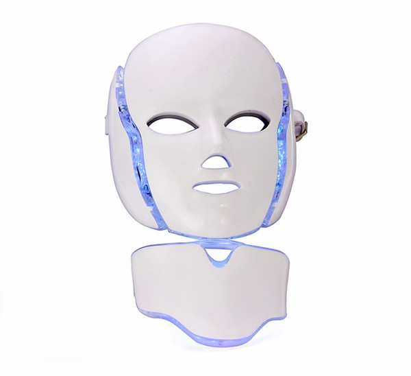 New 7 Colors LED Facial Mask With Microcurrent Function LED Skin Rejuvenation Facial Neck