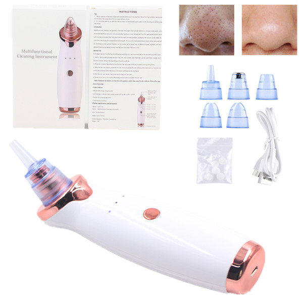 2018 Facial Pore Vacuum Suction Blackhead Remover Skin Care Diamond Dermabrasion Machine Acne Pimple Removal Face Clean Tool