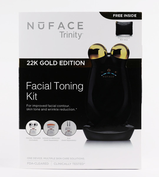 Nuface Trinity PRO Face Massager Beauty 22K Gold Edition black gold with Retails package and top quality