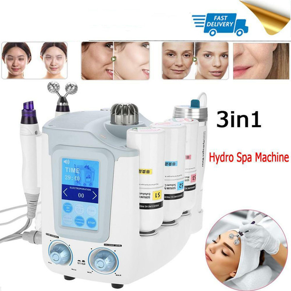 Portable 3 in 1 Hydro Microdermabrasion Hydra Facial Deep Cleaning BIO Microcurrent Face Lift Skin Tightening Treatment Spa Beauty Machine