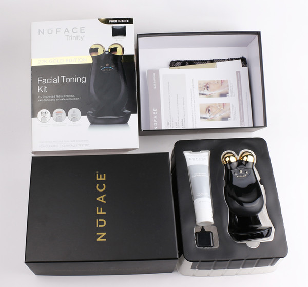 Top quality Nuface Trinity PRO Face Massager Beauty 22K Gold Edition black gold with Retails package