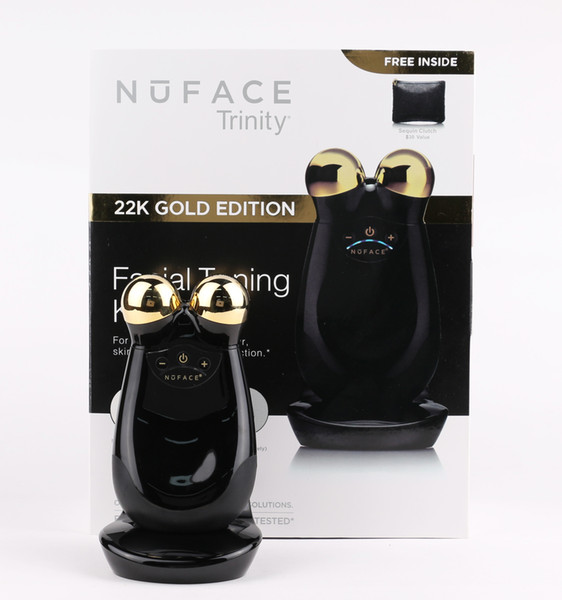 Nuface Trinity PRO Face Massager Beauty 22K Gold Edition black gold with Retails package and top quality DHL Free