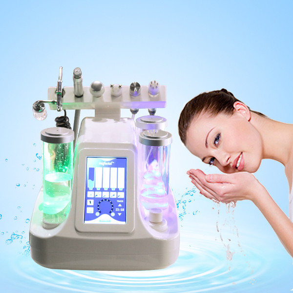 5,6,7 in 1 bio rf cold hammer hydro microdermabrasion water hydra dermabrasion spa facial skin pore cleaning machine free DHL