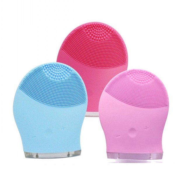 New Electric Face Cleanser Vibrate Pore Clean Silicone Cleansing Brush Massager Facial Vibration Skin Care Spa Massage Blue Red Pink Colors