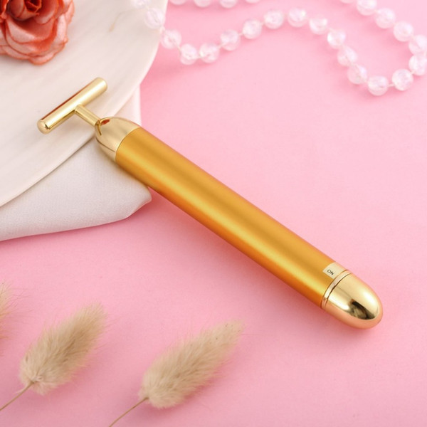 Hot Energy Beauty Bar 24K Gold Pulse Firming Massager Facial Roller Massager Beauty Care Vibration Facial Massage Electric