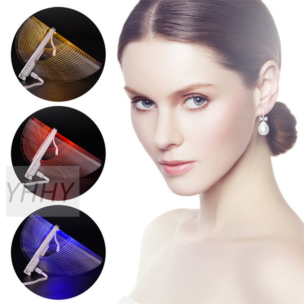 New Invention 3 Color LED Light Therapy Face Mask Beauty Instrument Facial SPA Treatment Device Anti Acne Wrinkle Removal