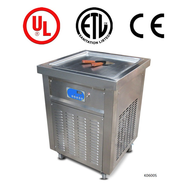 Kolice Free shipment USA EU single square 50*50cm pan INSTANT ROLL ICE CREAM MACHINE Thai FRY ICE CREAM ROLL MACHINE with refrigerant