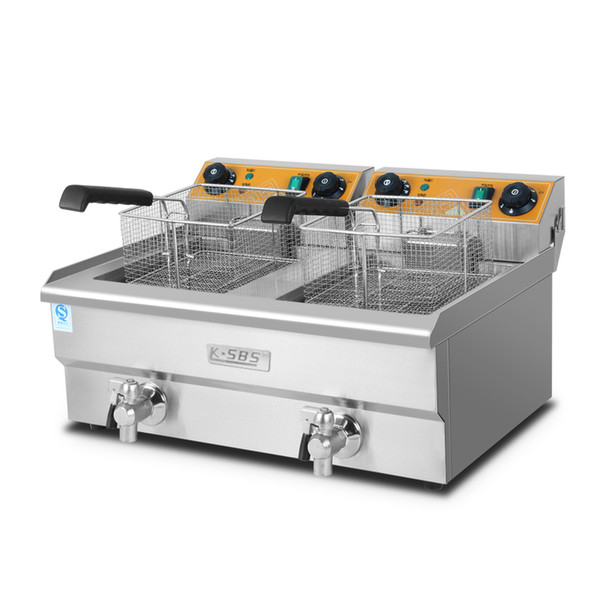 Commercial large-capacity frying pot single-cylinder electric fried stove 26L double-cylinder French fries chicken fillet machine