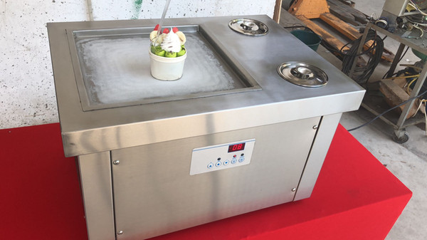 EU USA Free shipment to door 35*35CM pan tabletop FRY ICE CREAM MACHINE countertop fried ice cream machine desktop roll ice cream machine