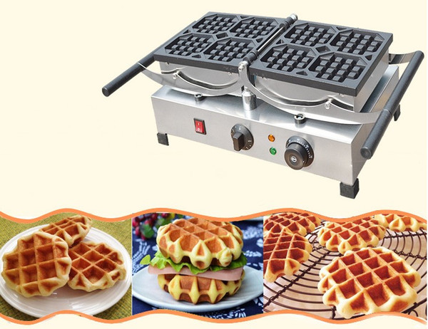 Stainless Steel Commercial Industrial Belgian Rotating Waffle Maker/Electric Rotating Waffle Making Machine For Sale LLFA