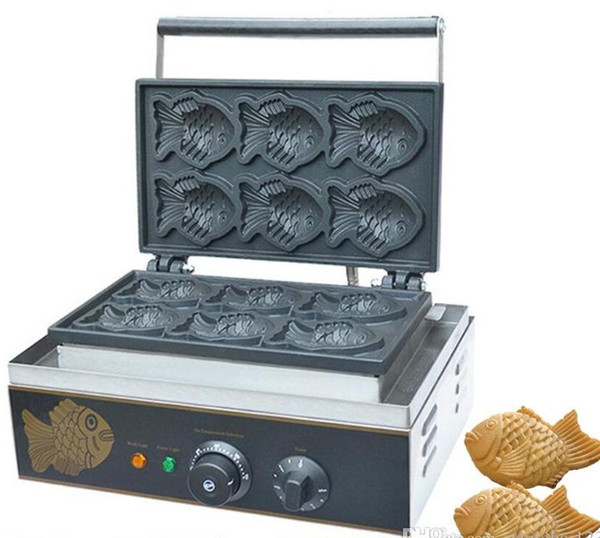 Household and Commercial Use Nonstick 110v 220v Electric 6pcs Mini Fish Waffle Taiyaki Baker Machine Maker Plate LLFA