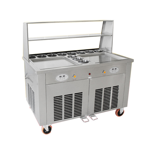 11 small bowls of fried yogurt machine commercial fried ice machine double pot automatic multi-functional ice cream machine
