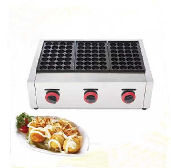 Commercial Gas Takoyaki Maker Machine Three-plate Takoyaki Grill Takoyaki Pan Popular Delicious Japan Snack Food Machine For Sale LLFA