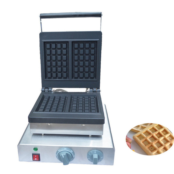 FREE SHIPPING Commercial Café Dessert Machine 2pcs Square Waffle Maker Oven Waffle Iron Machine Electric Waffle Maker