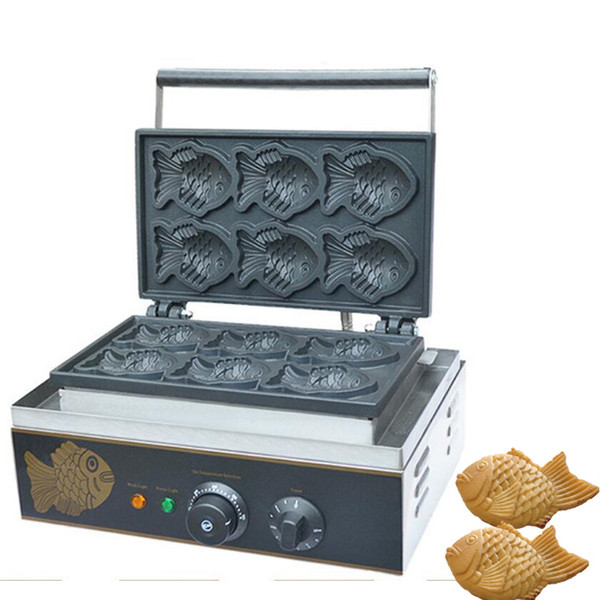 Household and Commercial Use Nonstick 110v 220v Electric 6pcs Mini Fish Waffle Taiyaki Baker Machine Maker Plate