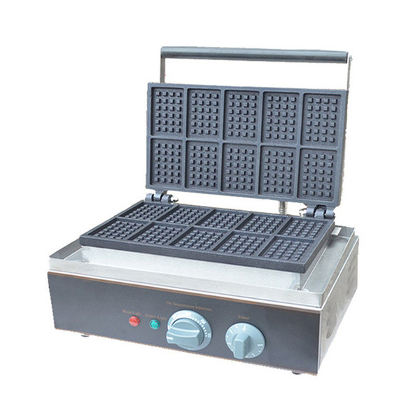 FREE SHIPPING Commercial 10pcs Waffle Making Machine Waffle Muffin Stove Machine Square Waffle Maker for Sale