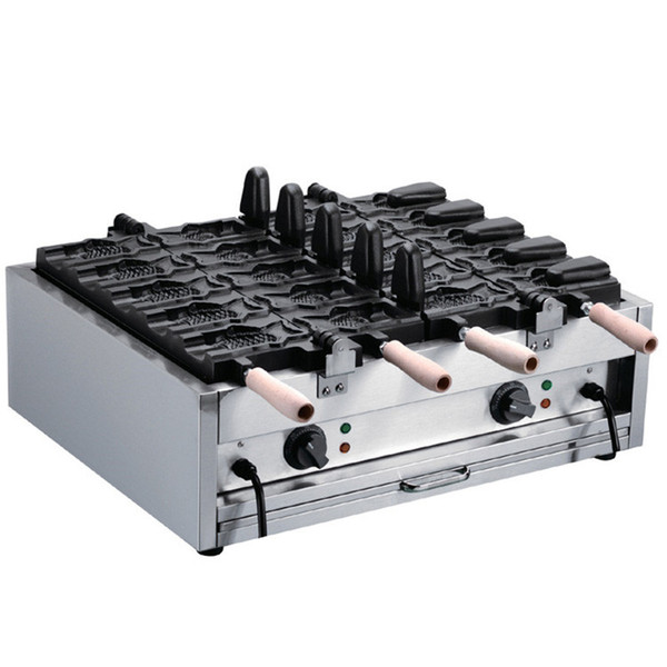 Commercial Electric Taiyaki Fish Waffle Maker Taiyaki Fish Open Mouth Waffle Machine Cone Maker Iron Maker Baker
