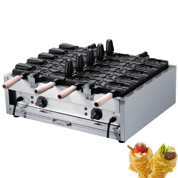 110v 220v Electric Ice Cream Open Mouth Taiyaki Fish Shape Waffle Baker Open Mouth Taiyaki Machine