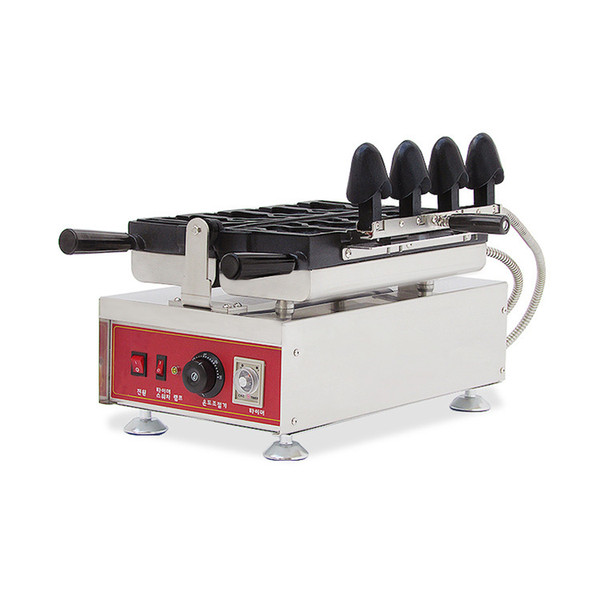 FREE SHIPPING Ice Cream Taiyaki Waffle Machine Commercial Taiyaki Fish Shaped Cake Maker Stainless Steel with 4 pcs Moulds