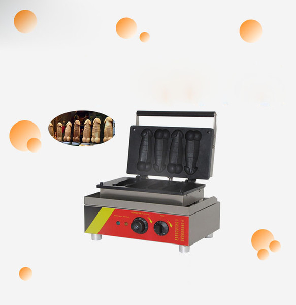 110/220V Stainless Steel Big Cock Burning Penis Waffle Machine 4pcs Automatic Penis Lolly Muffin Waffle Maker Machine