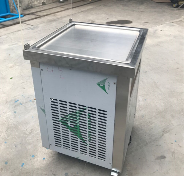 Free shipment USA EU single square 50*50cm pan thai fry ROLL ICE CREAM MACHINE instant FRIED ICE CREAM ROLL MACHINE with sneeze guard