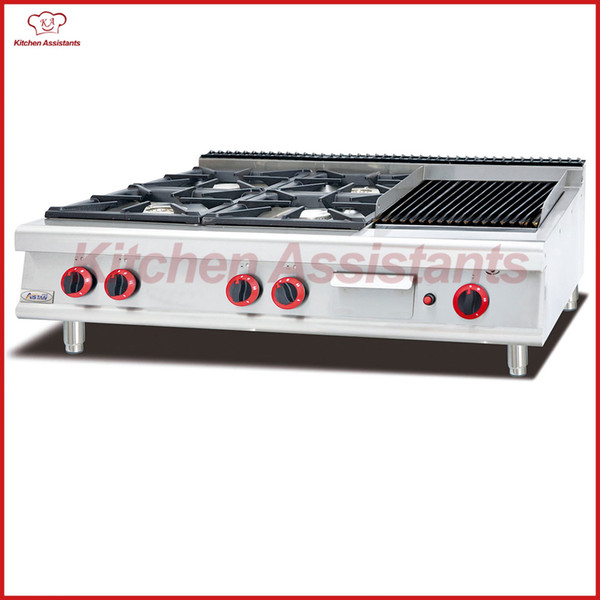 GH999-1 gas range with 4 burner with lava rock grill