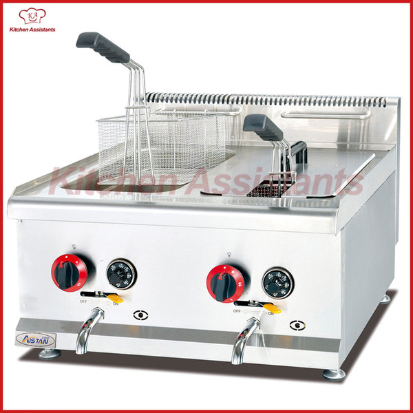 GH585 8L/Tank gas counter top commerical combination fryer oven for potato chip chicken