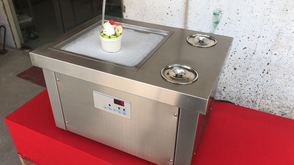 EU USA Free shipment to door mini 35*35CM square pan FRY ICE CREAM MACHINE countertop fried ice cream machine desktop roll ice cream machine