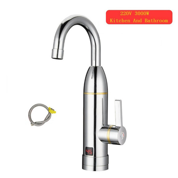 DMWD Electric Water Heater Kitchen Instant Hot Water Tap Heater Electric Water Faucet Heater Digital Display Bottom Intake