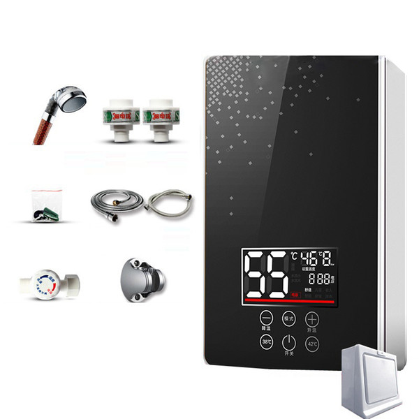 DMWD Ultra-thin Wall Mounted 6050W Instant Electric Water Heater 220V Bathroom And Kitchen Tankless Water Boiler 3S Quick Hot