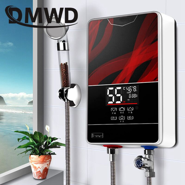 DMWD Instant Tankless Electric hot Water Heater Faucet Kitchen quick Heating tap Shower Watering heaters bathroom LED display