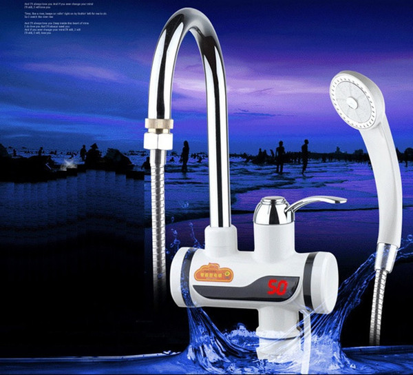 BD3000W-12,free shipping,Digital Display Instant Hot Water Tap Electric Shower,Tankless Electric Faucet,Digital Bathroom Heater