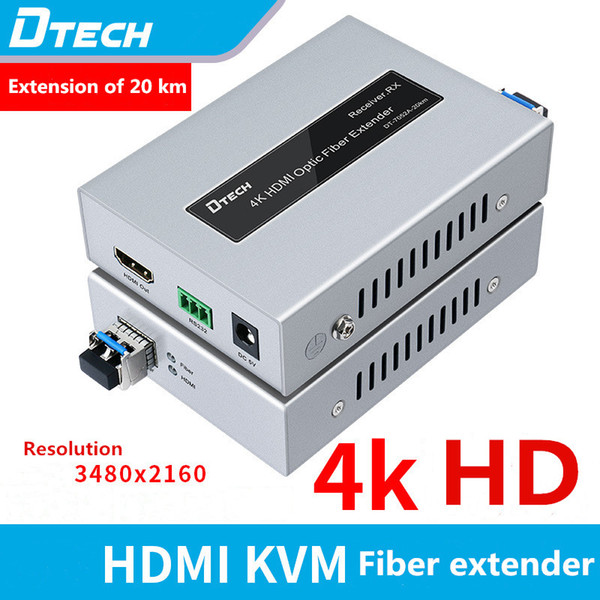 HDMI fiber optic extender, 4K*2K HDMI optical transceiver, transmission 20KM with 232 interface