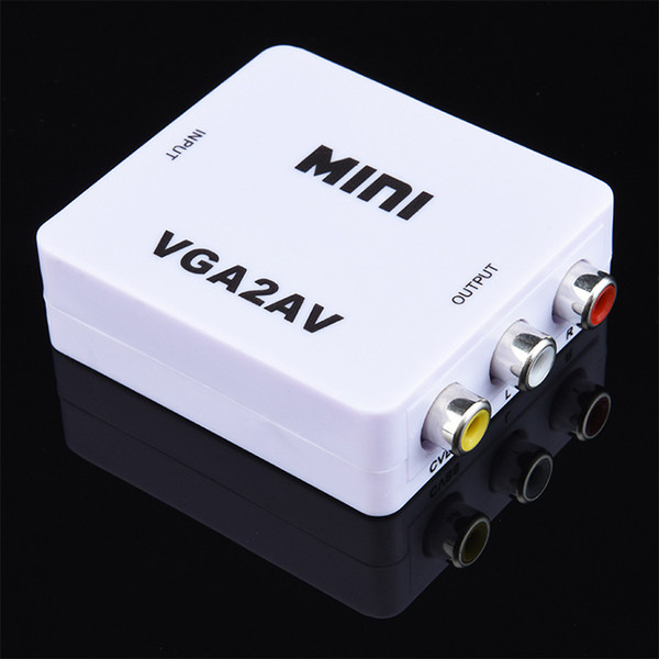 Mini VGA to AV Video Converter VGA TO RCA Computer to TV Adapter