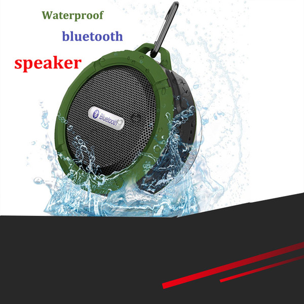 C6 waterproof suction cup Bluetooth speaker outdoor portable bathroom waterproof TF card wireless subwoofer with hook outdoor portable mini