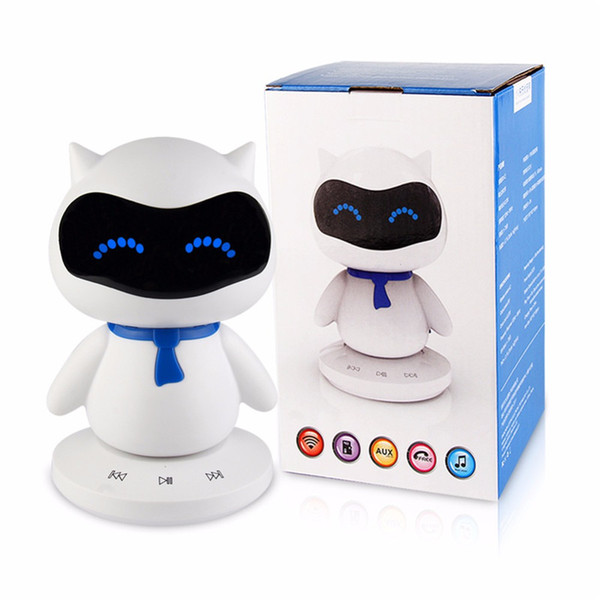 Mini Portable cute Robot Smart Bluetooth Speaker With Music Calls Handsfree TF MP3 AUX Function for All Bluetooth Devices